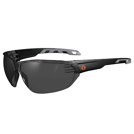 Ergodyne Anti-Fog Smoke Lens Matte Black Frameless Safety Glasses VALI-AF